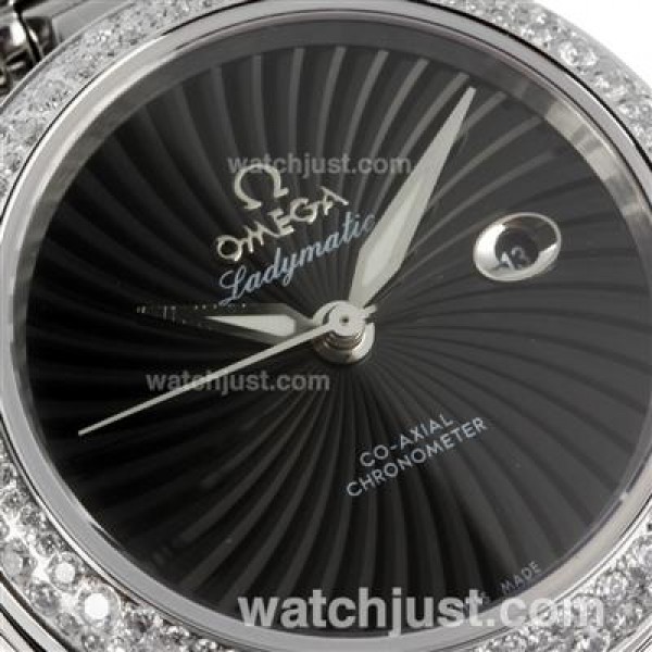 Best UK Sale Omega Ladymatic Automatic Fake Watch With White Dial For Women