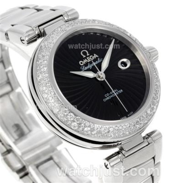Best UK Sale Omega Ladymatic Automatic Fake Watch With White Dial For Women