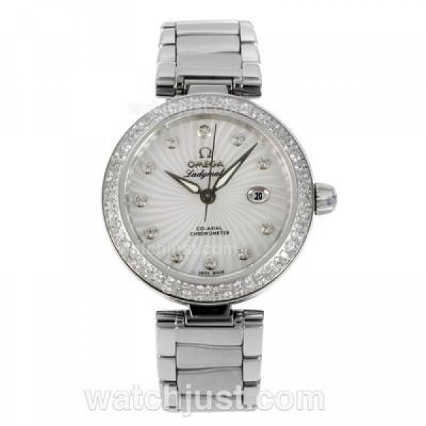 Best UK Sale Omega Ladymatic Automatic Fake Watch With White Dial For Women