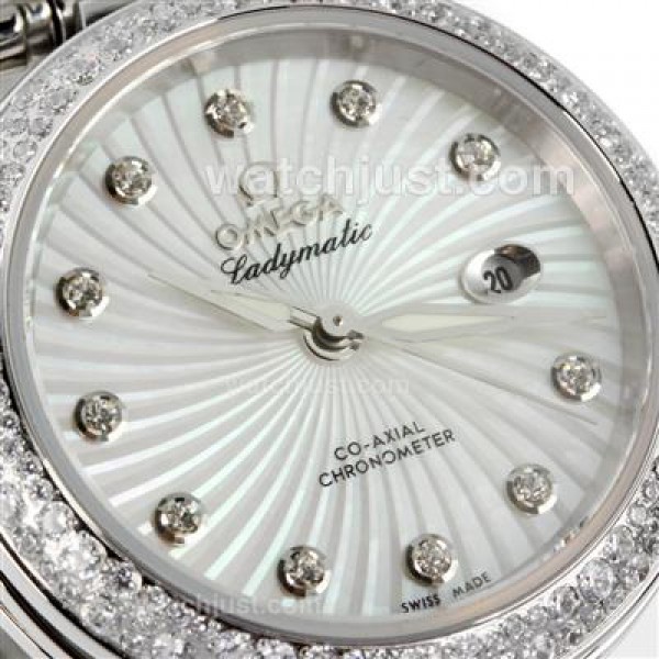 Best UK Sale Omega Ladymatic Automatic Fake Watches With White Dials For Women