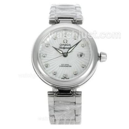 Cheap UK Sale Omega Ladymatic Automatic Fake Watch With White Dial For Women
