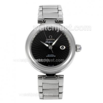 Cheap UK Sale Omega Ladymatic Automatic Replica Watches With Black Dials For Women