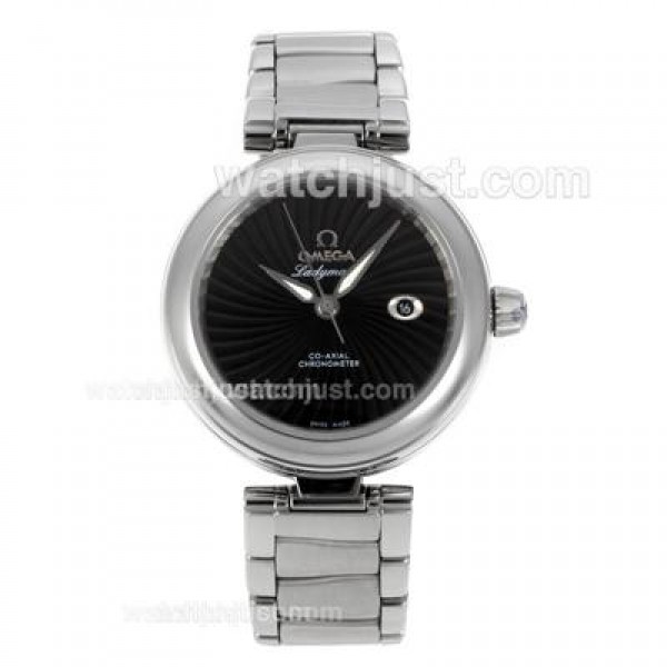 Cheap UK Sale Omega Ladymatic Automatic Replica Watches With Black Dials For Women