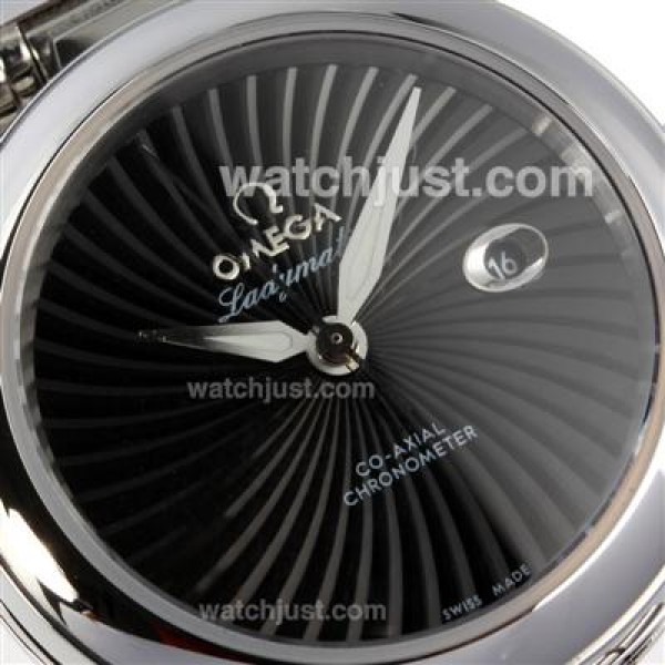 Cheap UK Sale Omega Ladymatic Automatic Replica Watch With Black Dial For Women