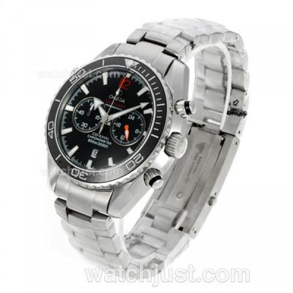 Best UK Sale Omega Seamaster Automatic Fake Watch With Black Dial For Men