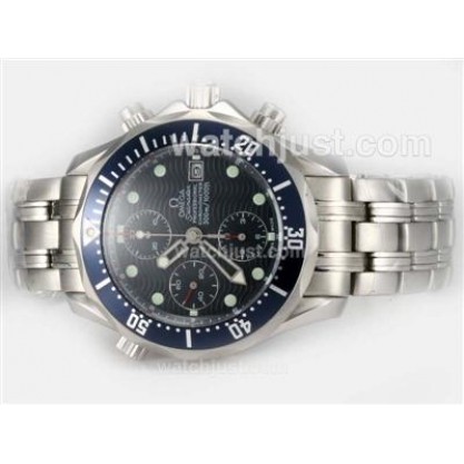 Waterproof UK Sale Omega Seamaster Automatic Replica Watch With Black Dial For Men