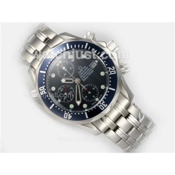 Waterproof UK Sale Omega Seamaster Automatic Replica Watches With Black Dials For Men