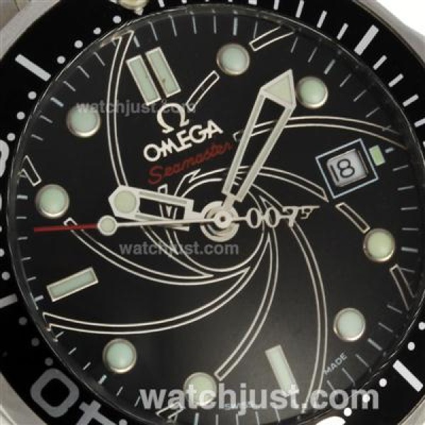1:1 Quality UK Sale Omega Seamaster Automatic Fake Watch With Black Dial For Men