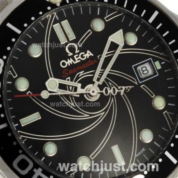 1:1 Quality UK Sale Omega Seamaster Automatic Fake Watch With Black Dial For Men