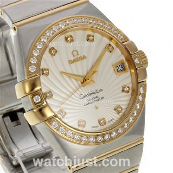 Best UK Omega Constellation Automatic Fake Watches With White Dials For Women