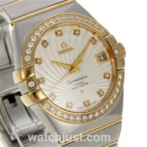 Best UK Omega Constellation Automatic Fake Watch With White Dial For Women