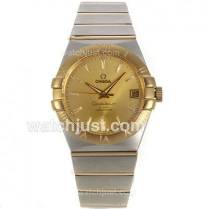 Best UK Omega Constellation Automatic Replica Watches With Champagne Dials For Women
