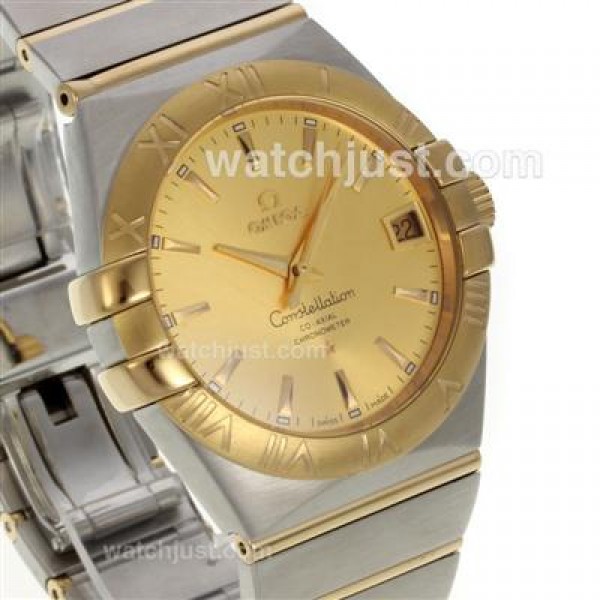 Best UK Omega Constellation Automatic Replica Watches With Champagne Dials For Women