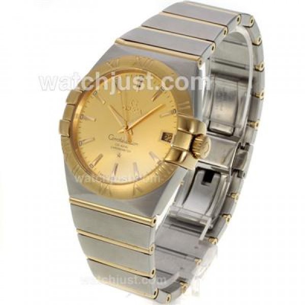 Best UK Omega Constellation Automatic Replica Watches With Champagne Dials For Women