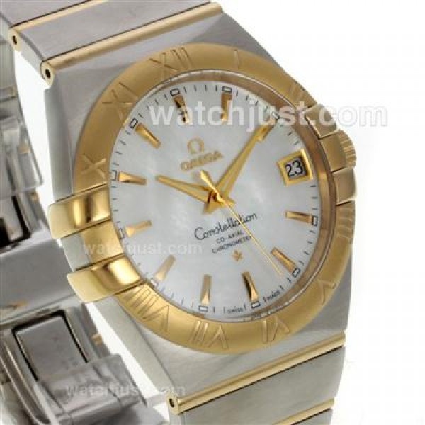 Best UK Omega Constellation Automatic Fake Watch With White Dial For Men