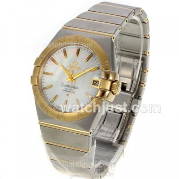 Best UK Omega Constellation Automatic Fake Watch With White Dial For Men