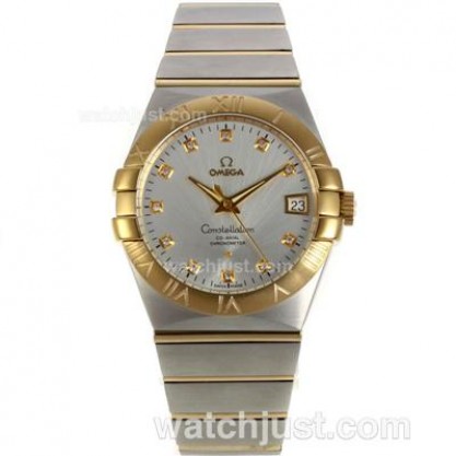 Perfect UK Omega Constellation Automatic Replica Watch With Silvery Dial For Women