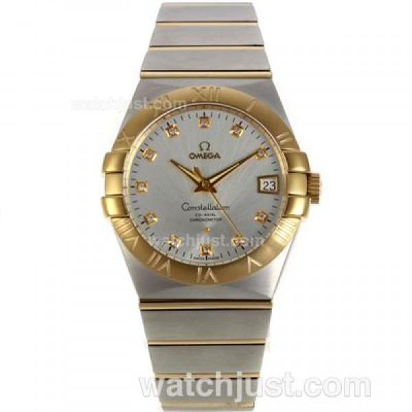Perfect UK Omega Constellation Automatic Replica Watches With Silvery Dials For Women