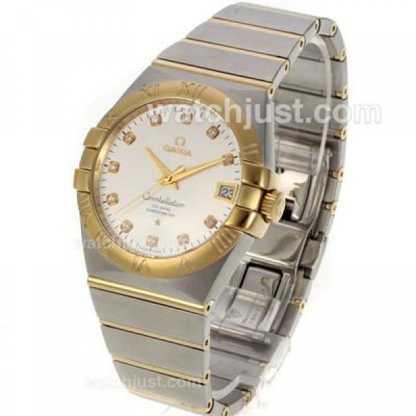 Perfect UK Omega Constellation Automatic Replica Watches With Silvery Dials For Women
