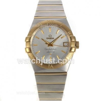 Perfect UK Omega Constellation Automatic Fake Watch With Silvery Dial For Women