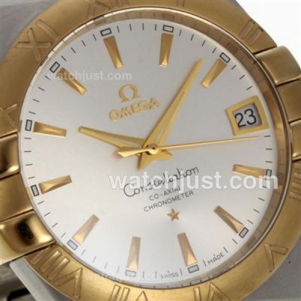 Perfect UK Omega Constellation Automatic Fake Watches With Silvery Dials For Women