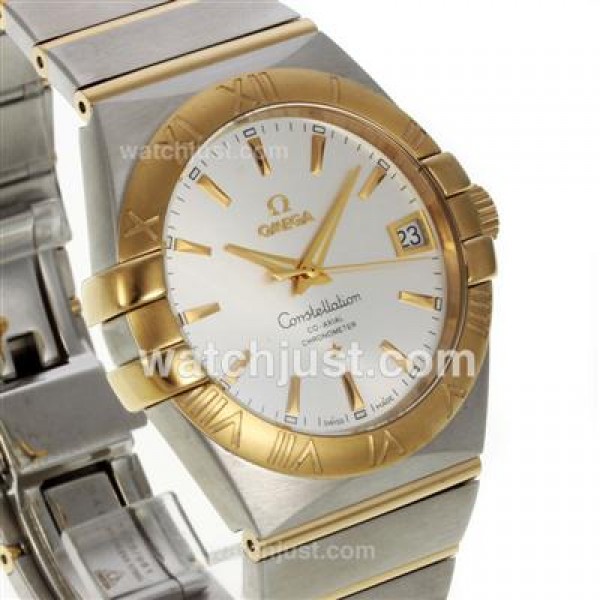 Perfect UK Omega Constellation Automatic Fake Watches With Silvery Dials For Women
