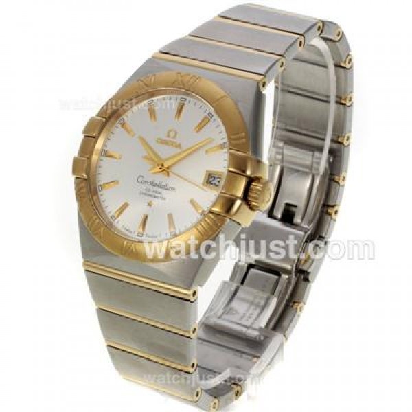 Perfect UK Omega Constellation Automatic Fake Watches With Silvery Dials For Women