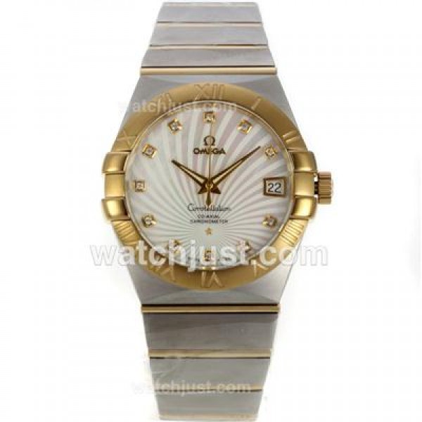 Best UK Omega Constellation Automatic Fake Watch With White Dial For Women