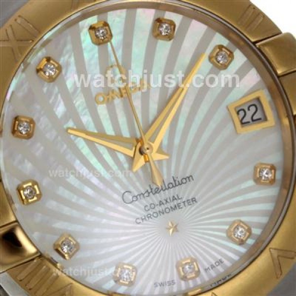 Best UK Omega Constellation Automatic Fake Watch With White Dial For Women