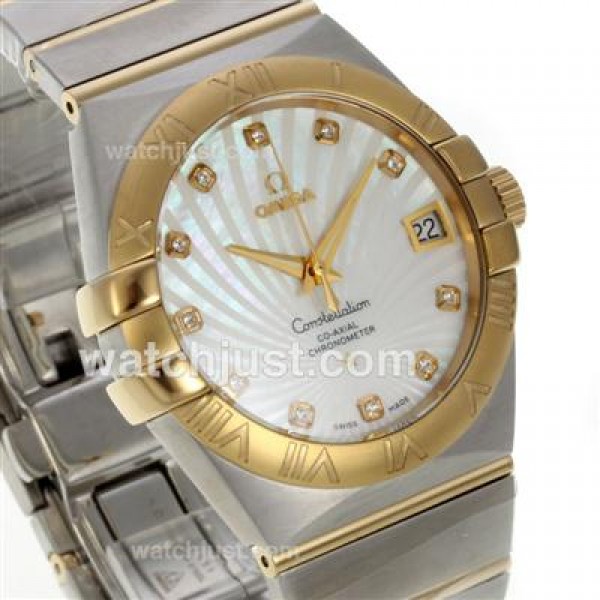 Best UK Omega Constellation Automatic Fake Watch With White Dial For Women