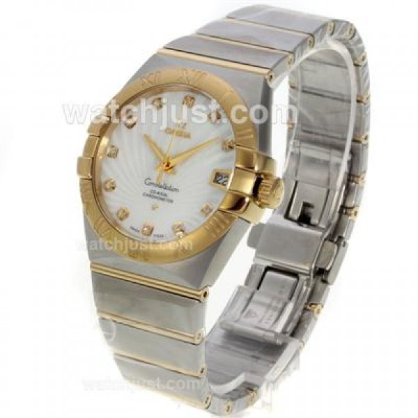 Best UK Omega Constellation Automatic Fake Watch With White Dial For Women