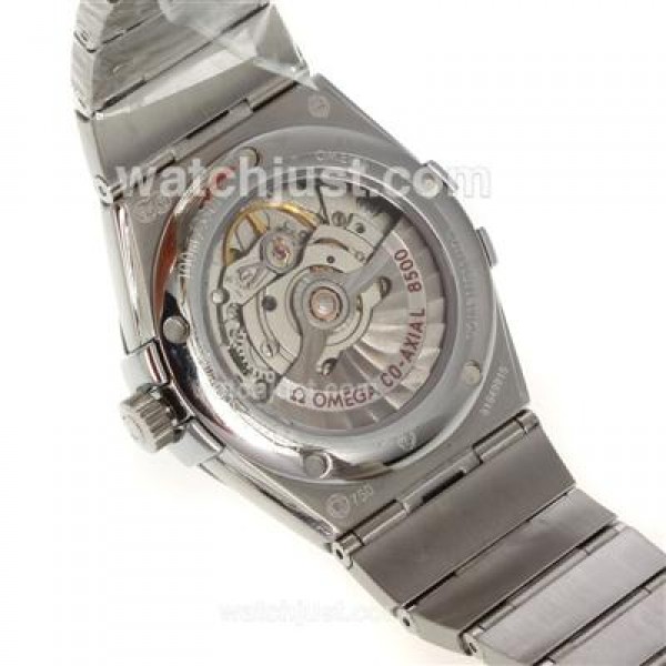 Cheap UK Omega Constellation Automatic Fake Watches With Black Dials For Men