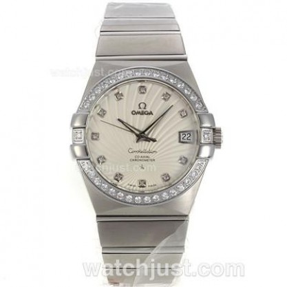 Best UK Omega Constellation Automatic Replica Watches With White Dials For Women