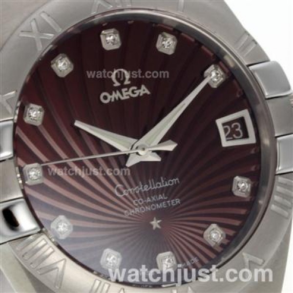 Best UK Sale Omega Constellation Automatic Replica Watch With Brown Dial For Men