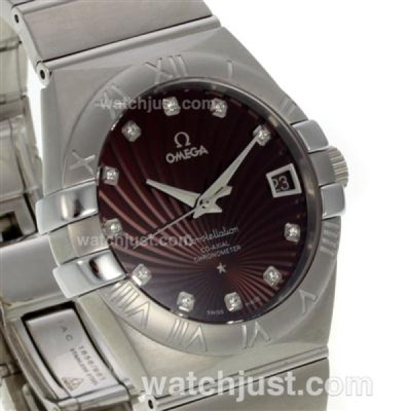 Best UK Sale Omega Constellation Automatic Replica Watch With Brown Dial For Men