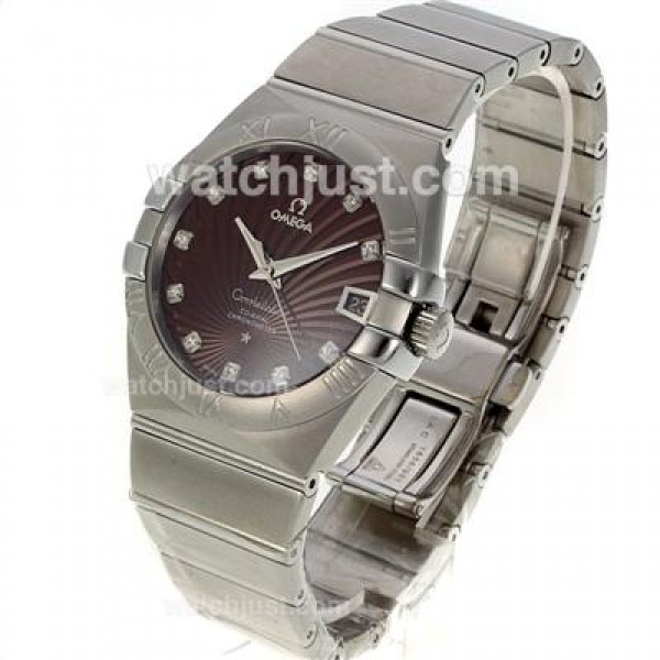 Best UK Sale Omega Constellation Automatic Replica Watch With Brown Dial For Men