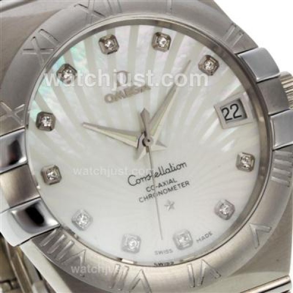 Perfect UK Omega Constellation Automatic Fake Watch With White Dial For Men