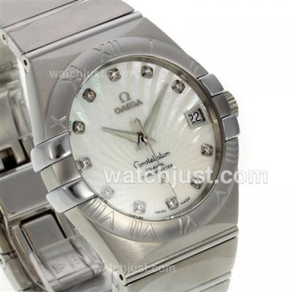 Perfect UK Omega Constellation Automatic Fake Watch With White Dial For Men