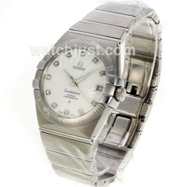 Perfect UK Omega Constellation Automatic Fake Watch With White Dial For Men
