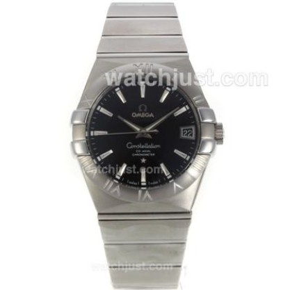 Quality UK Omega Constellation Automatic Replica Watch With Black Dial For Men