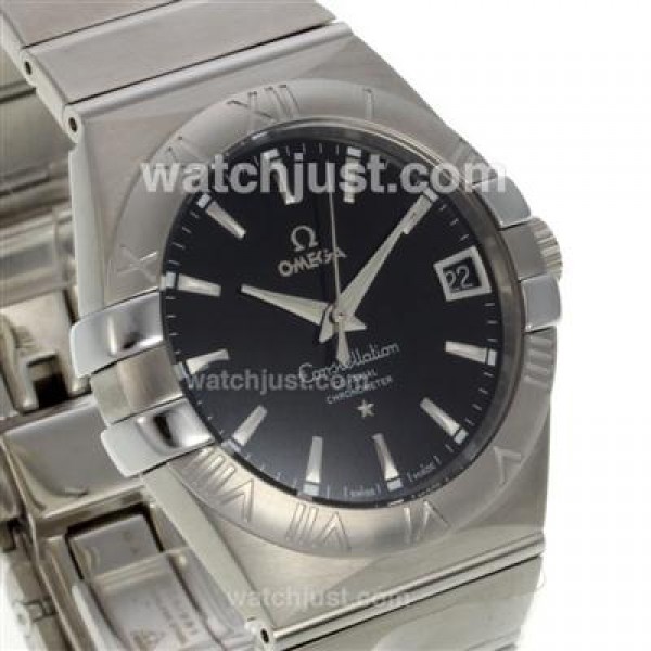 Quality UK Omega Constellation Automatic Replica Watch With Black Dial For Men