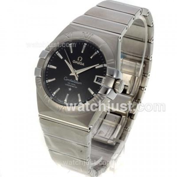 Quality UK Omega Constellation Automatic Replica Watch With Black Dial For Men