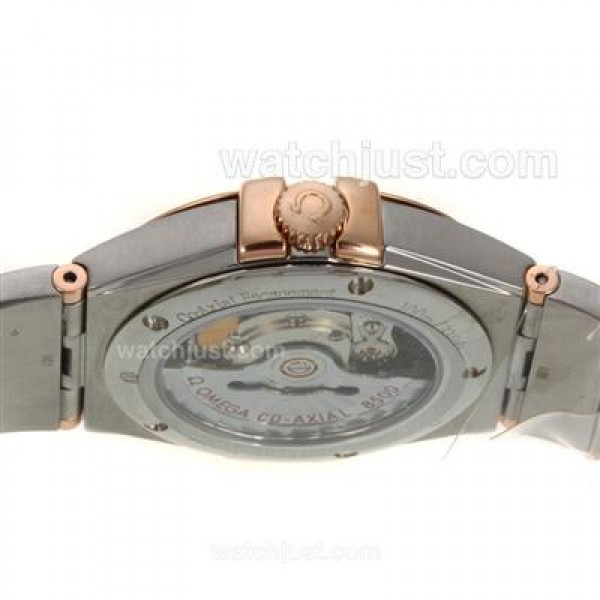 Perfect UK Omega Constellation Automatic Replica Watches With White Dials For Women