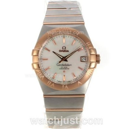 Best UK Omega Constellation Automatic Replica Watch With White Dial For Women
