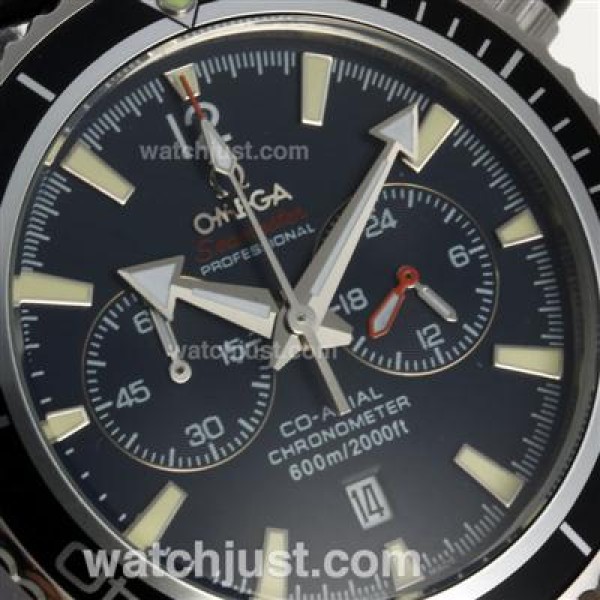 Waterproof UK Omega Seamaster Automatic Replica Watch With Black Dial For Men