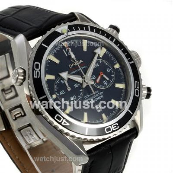 Waterproof UK Omega Seamaster Automatic Replica Watch With Black Dial For Men