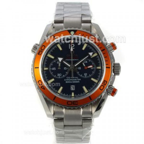 High-Quality UK Sale Omega Seamaster Automatic Fake Watch With Black Dial For Men