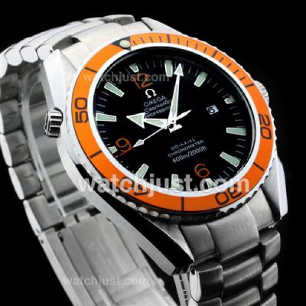 Perfect UK Sale Omega Seamaster Automatic Replica Watch With Black Dial For Men