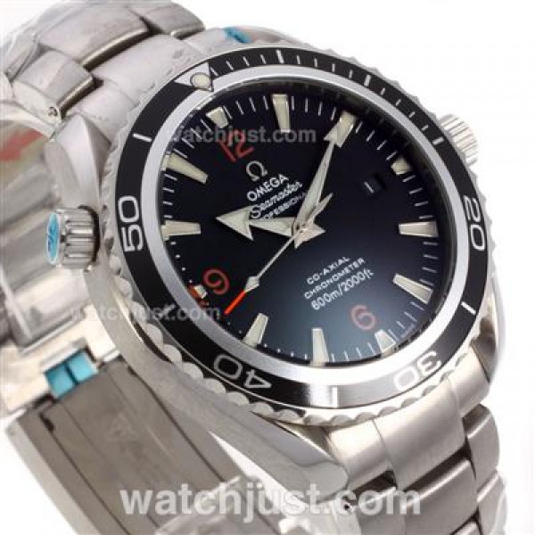 Perfect UK Sale Omega Seamaster Automatic Fake Watch With Black Dial For Men