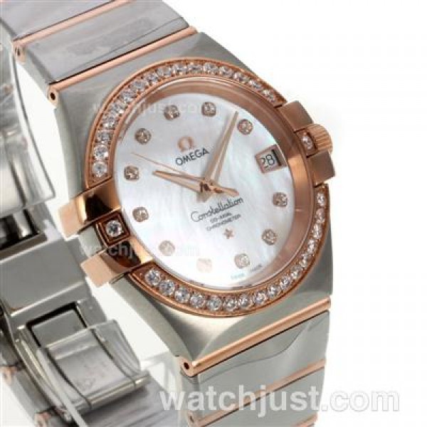 Best UK Omega Constellation Automatic Fake Watch With White Dial For Women